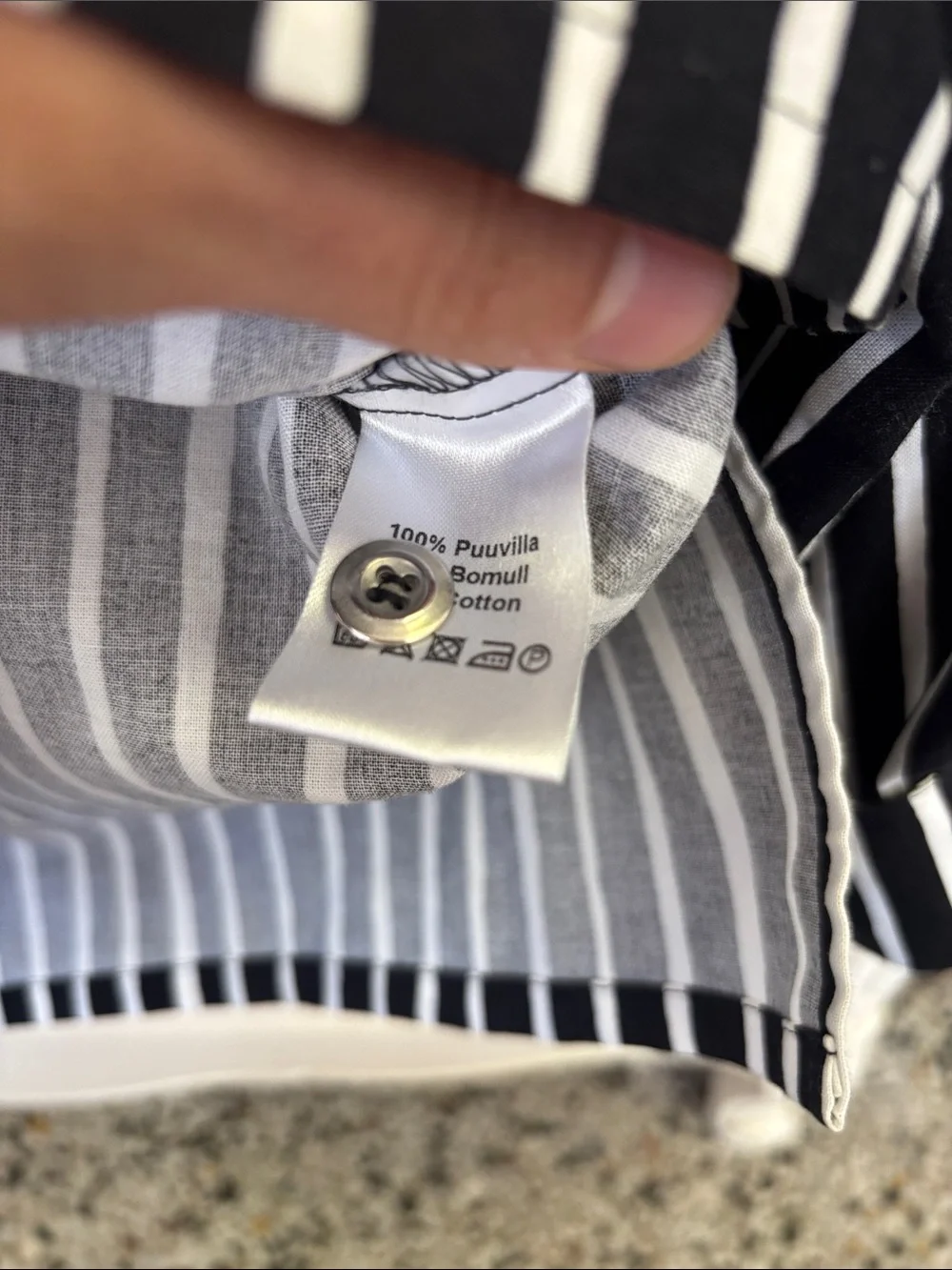 Marimekko Black and White Striped Cotton Button Down - Picture 4 of 5